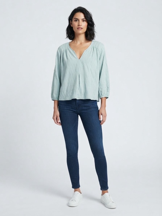 dolan Tops - Dolan Left Coast Collection Swiss Dot Blouse